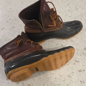 Womens Brown Leather Duck Boots